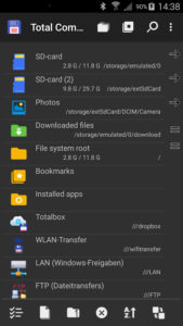 total commander android dosya yöneticisi